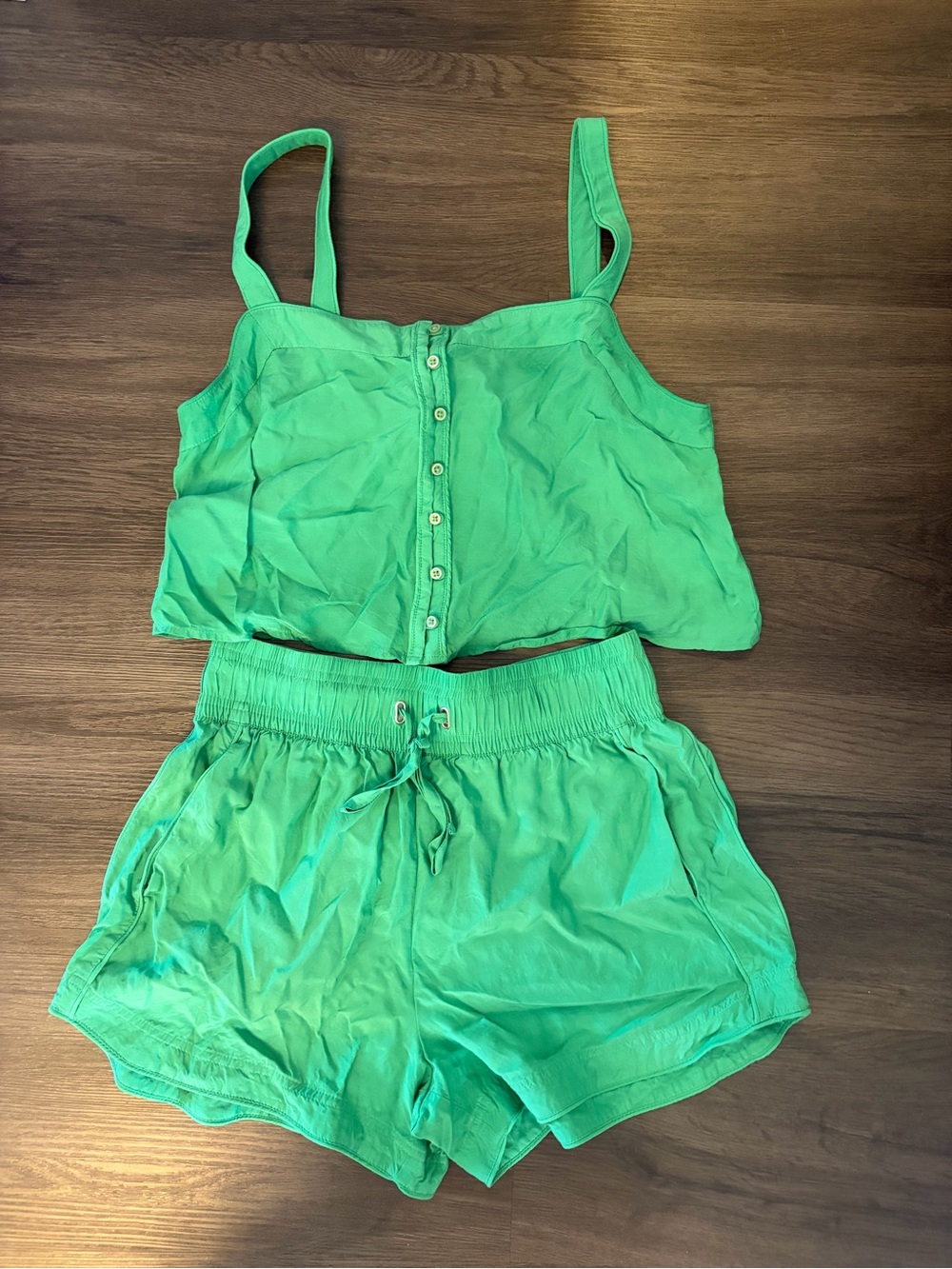 Travis Mathew Bright Green Button-Front Tank Top and Shorts Set